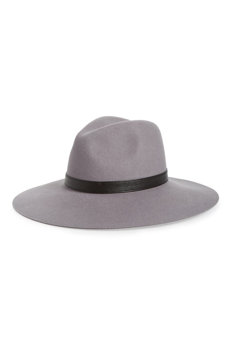 Wide Brim Wool Hat, Main, color, GREY