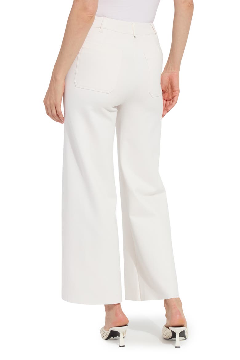 'Lyssentials Erin High Waist Ankle Wide Leg Ponte Pants, Alternate, color, CHALK