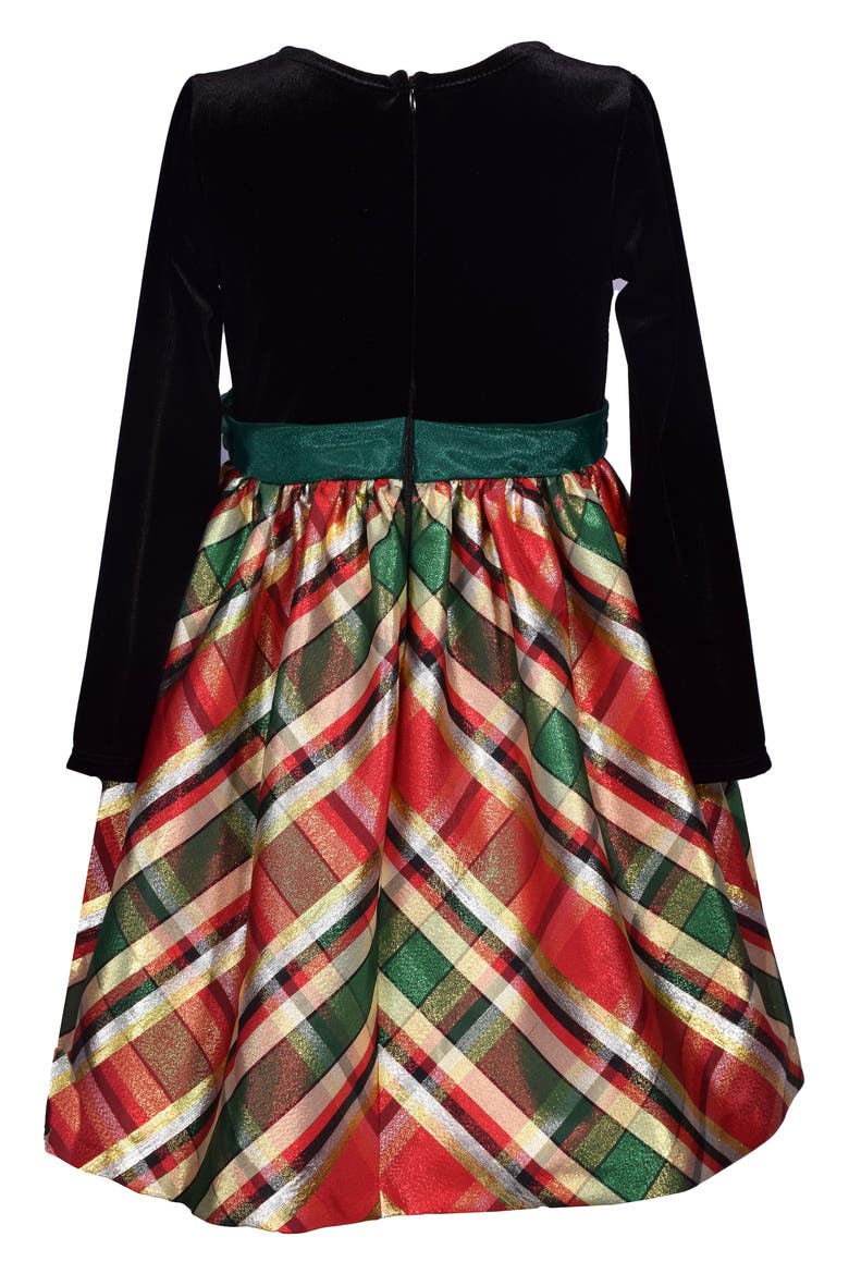 Kids' Plaid Fit & Flare Dress, Alternate, color, RED