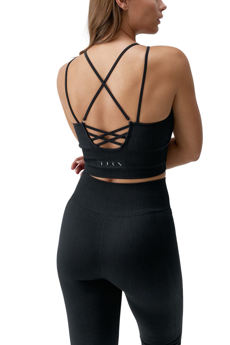 India Medium Support Seamless Sport Top, Alternate, color, Black