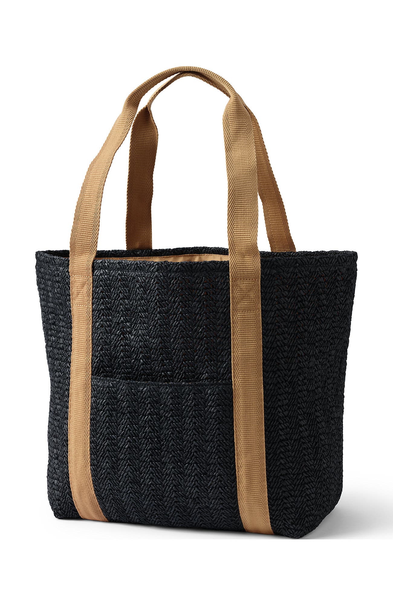 Lands' End Straw Tote Bag, Main, color, 