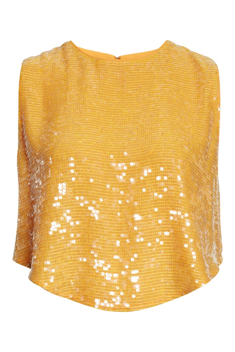 Sequin Crop Top, Alternate, color, BURNT ORANGE