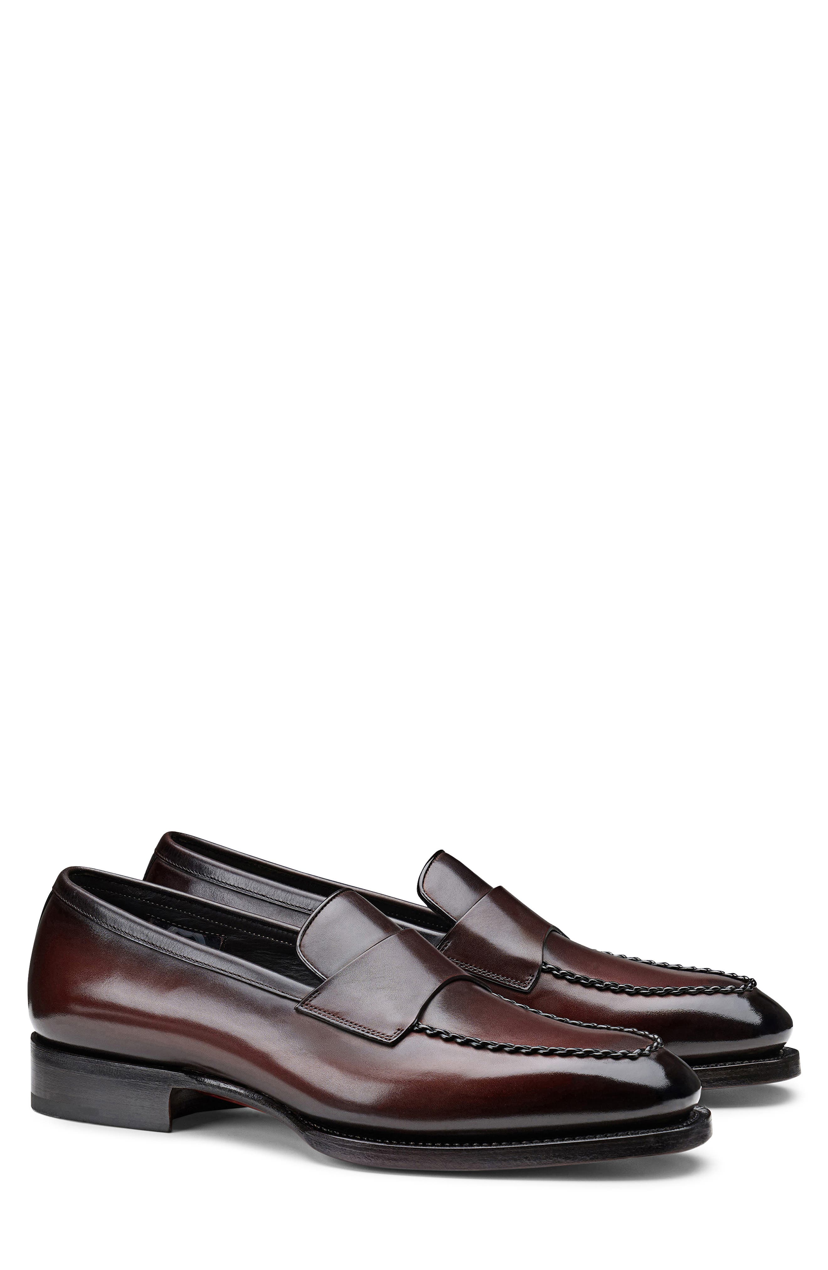 Santoni Arco Loafer, Main, color, Dark Brown-T60