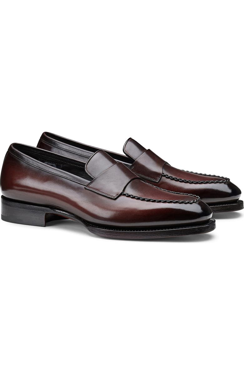 Santoni Arco Loafer, Main, color, Dark Brown-T60