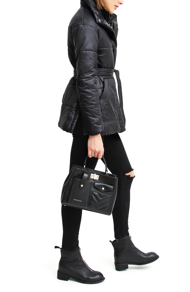 Belle & Bloom Moonrise Belted Puffer Jacket, Alternate, color, Black