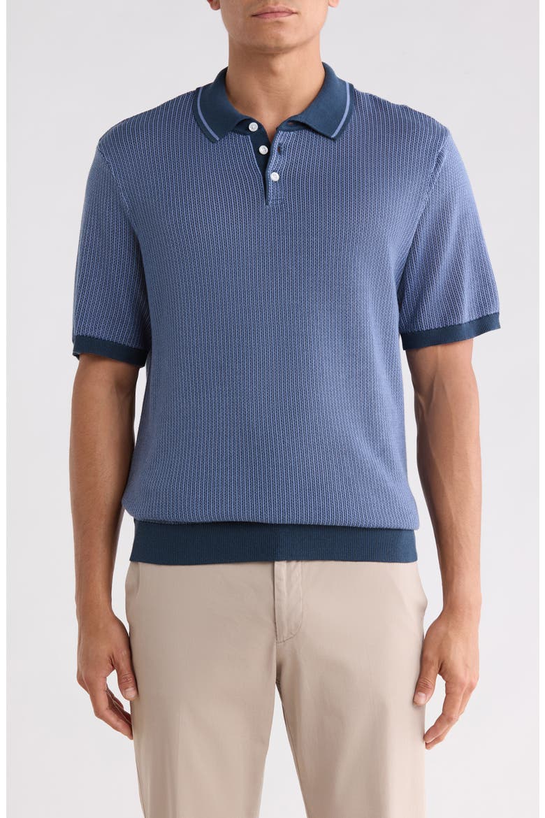 Tipped Cotton Polo, Main, color, MIDNIGHT/ NAVY