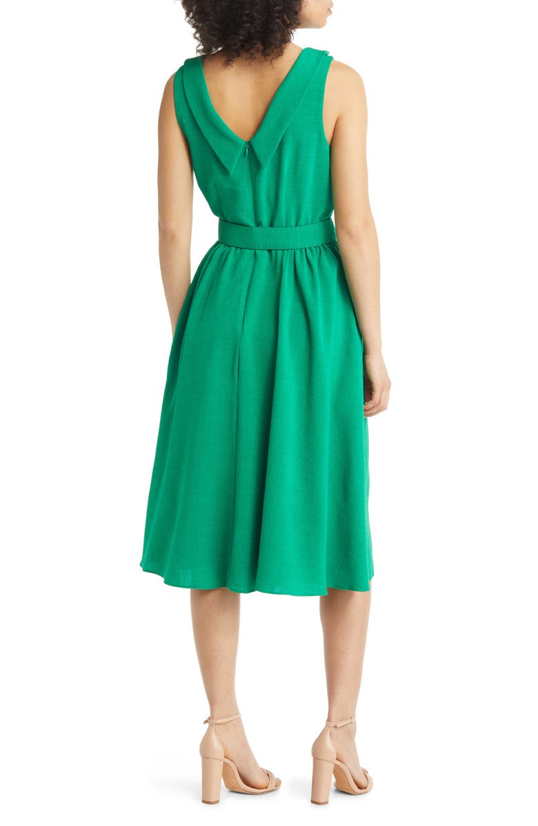 Julia Jordan Donna Ricco Sleeveless Belted A-Line Dress, Alternate, color, Green