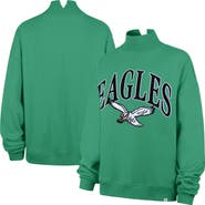 '47 Women's '47 Kelly Green Philadelphia Eagles Oversized Vantage Mock Neck Sweatshirt