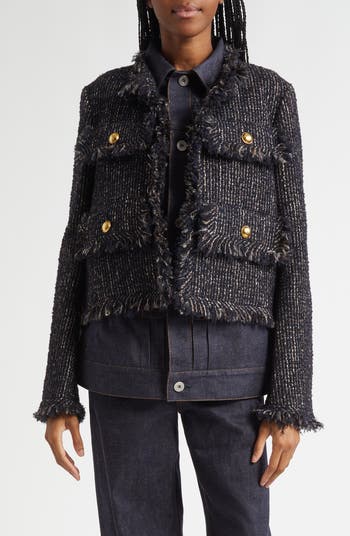 Sacai Tweed & Denim Layered Jacket | Nordstrom