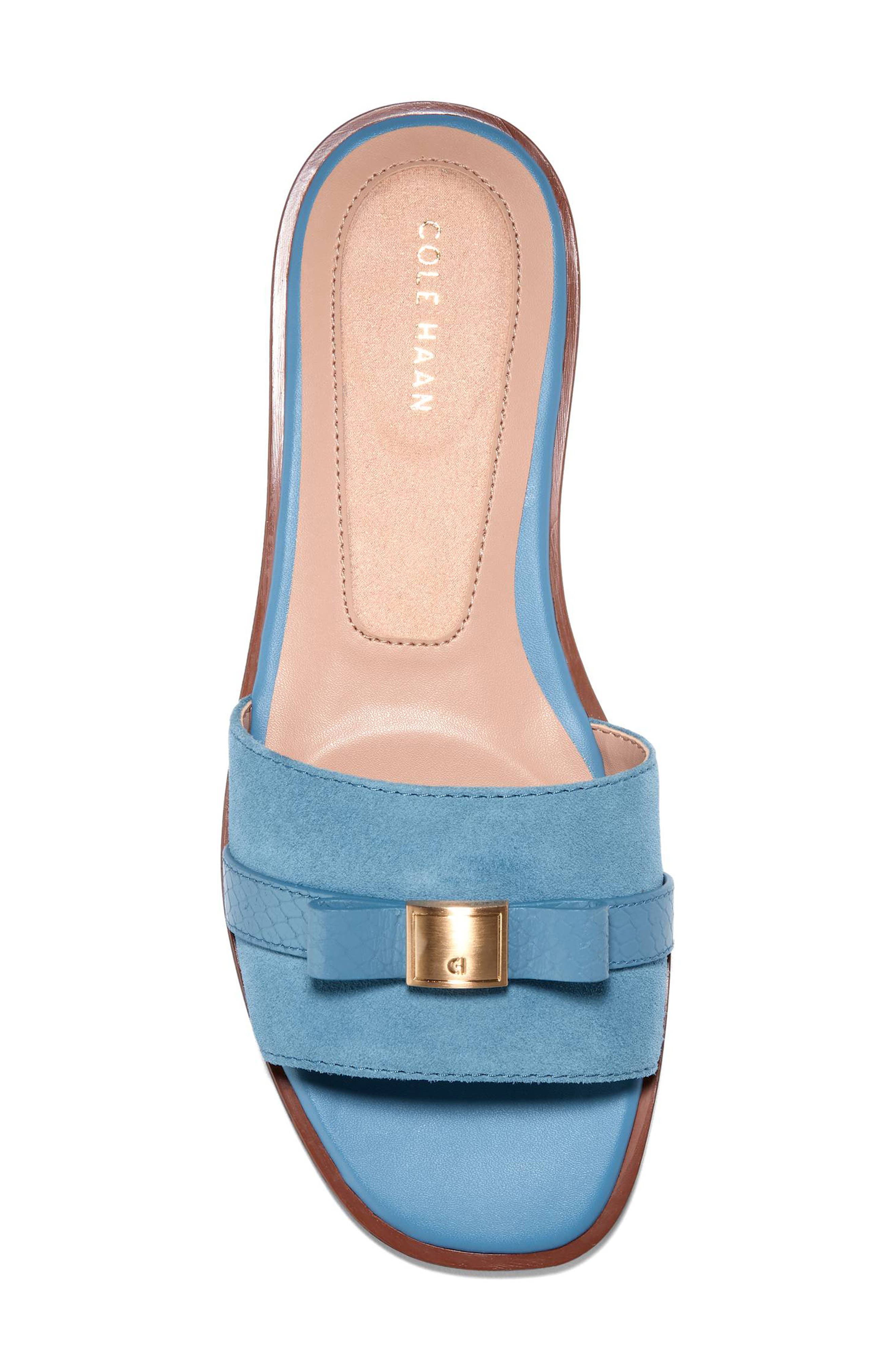 Cole Haan Go-To Emalia Bow Slide Sandal, Alternate, color, Provincial Blue/ Snake Print