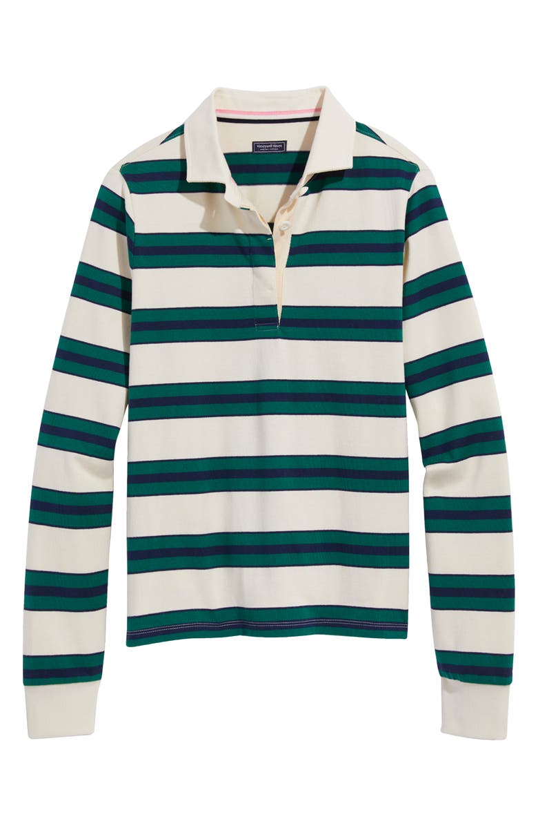 vineyard vines Heritage Stripe Organic Cotton Rugby Shirt, Alternate, color, 