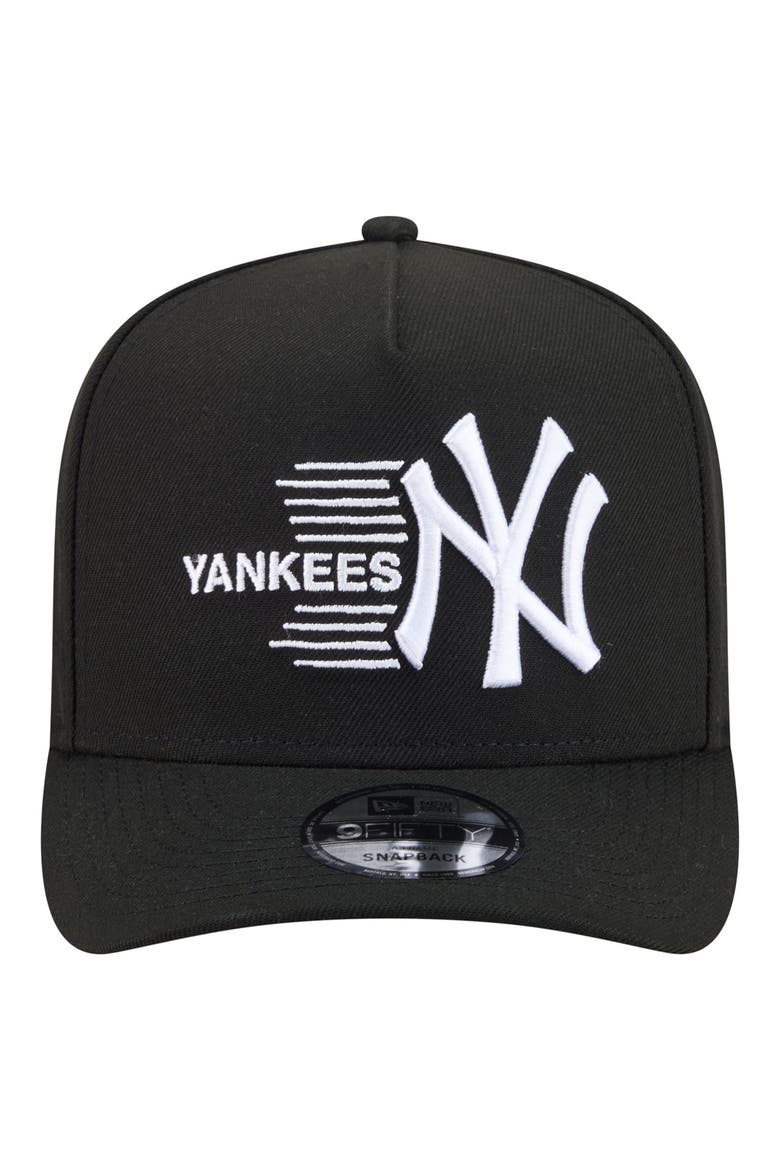 Men's New Era  Black New York Yankees Motion A-Frame 9FIFTY Snapback Hat, Alternate, color, Black