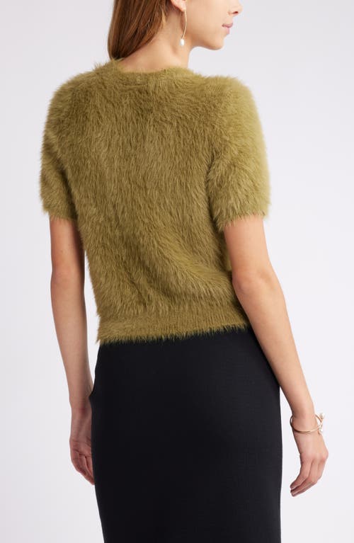 Open Edit Eyelash Sweater In Olive Brine