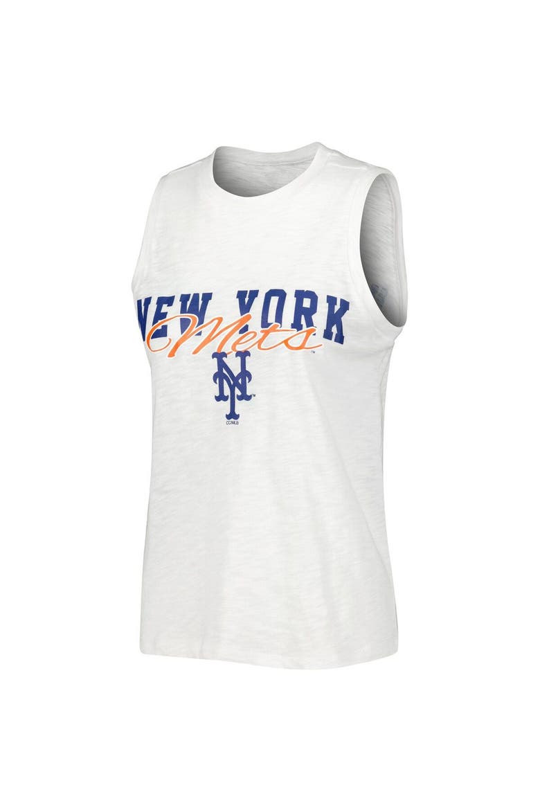 Women's Concepts Sport White New York Mets Reel Pinstripe Tank Top & Shorts Sleep Set, Alternate, color, White