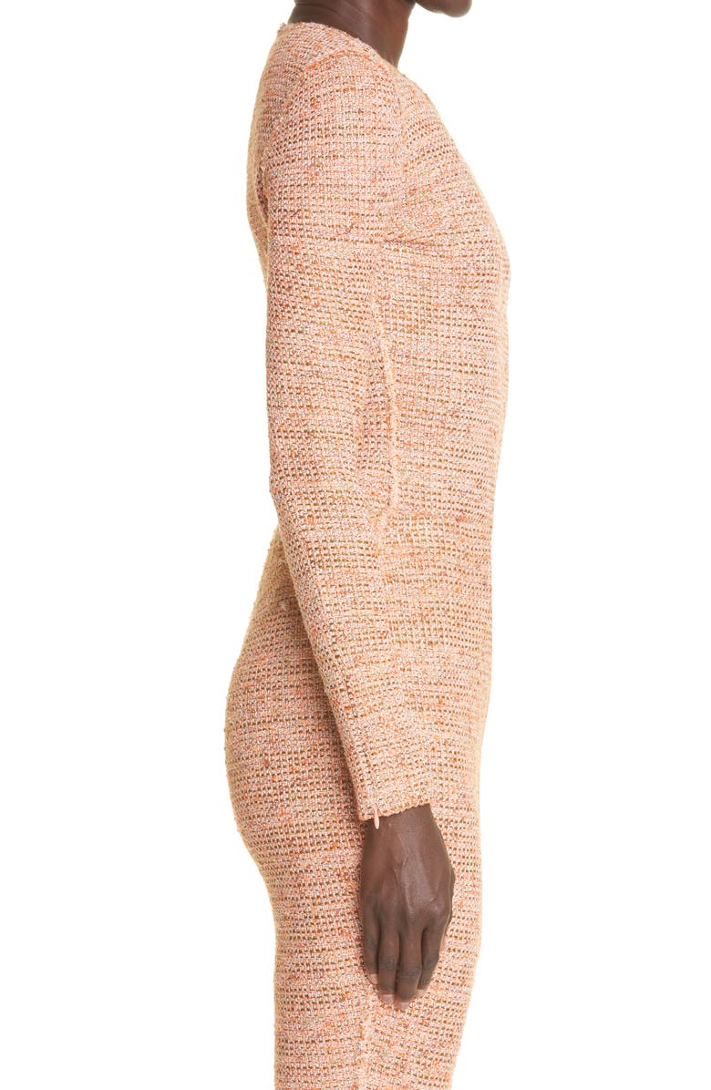 St. John Collection Long Sleeve Bouclé Knit Top, Alternate, color, Medium Brown Multi