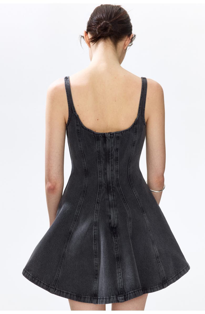 H&M Flared-skirt Denim Dress, Alternate, color, Denim Gray