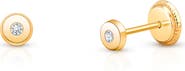 Tiny Blessings 14K Gold Little Darling Genuine Diamond Stud Screw Back Earrings