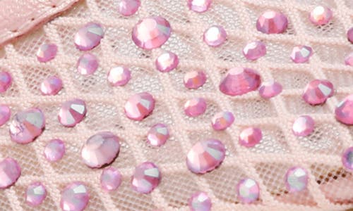 Shop Dolce Vita Dv By  Kids' Blessed Rhinestone Mesh Mary Jane Flat In Pink