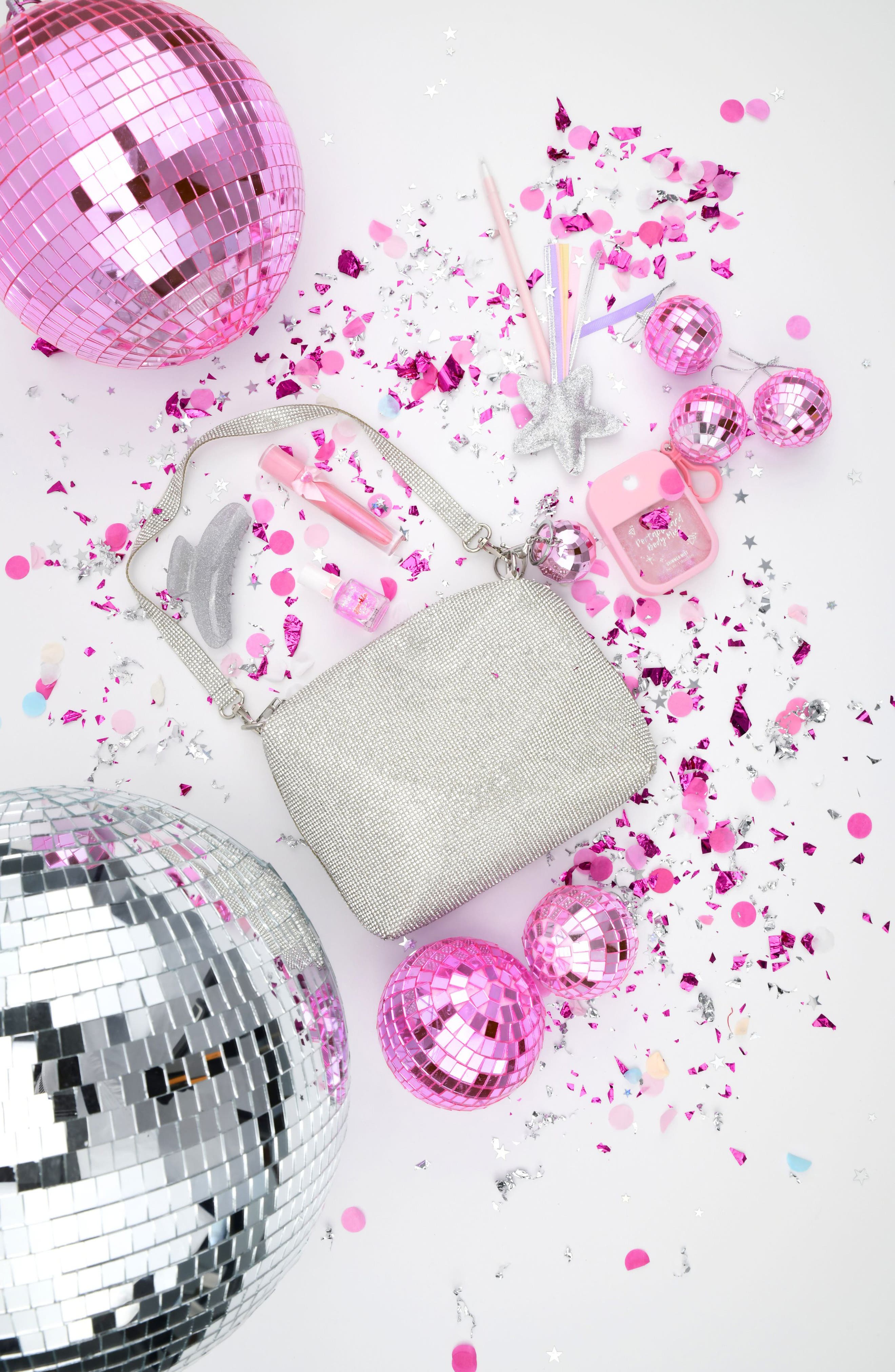 Iscream Kids' Crystal Top Handle Bag, Alternate, color, White