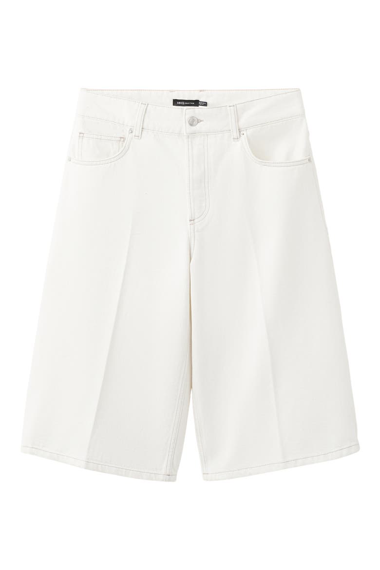 Denim Bermuda Shorts, Alternate, color, OFF WHITE
