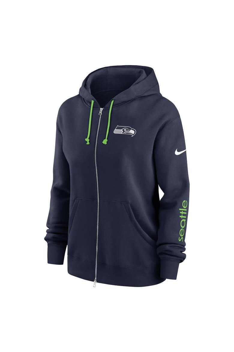 Women's Nike College Navy Seattle Seahawks Phoenix Hoodie Full-Zip Sweatshirt, Alternate, color, Navy