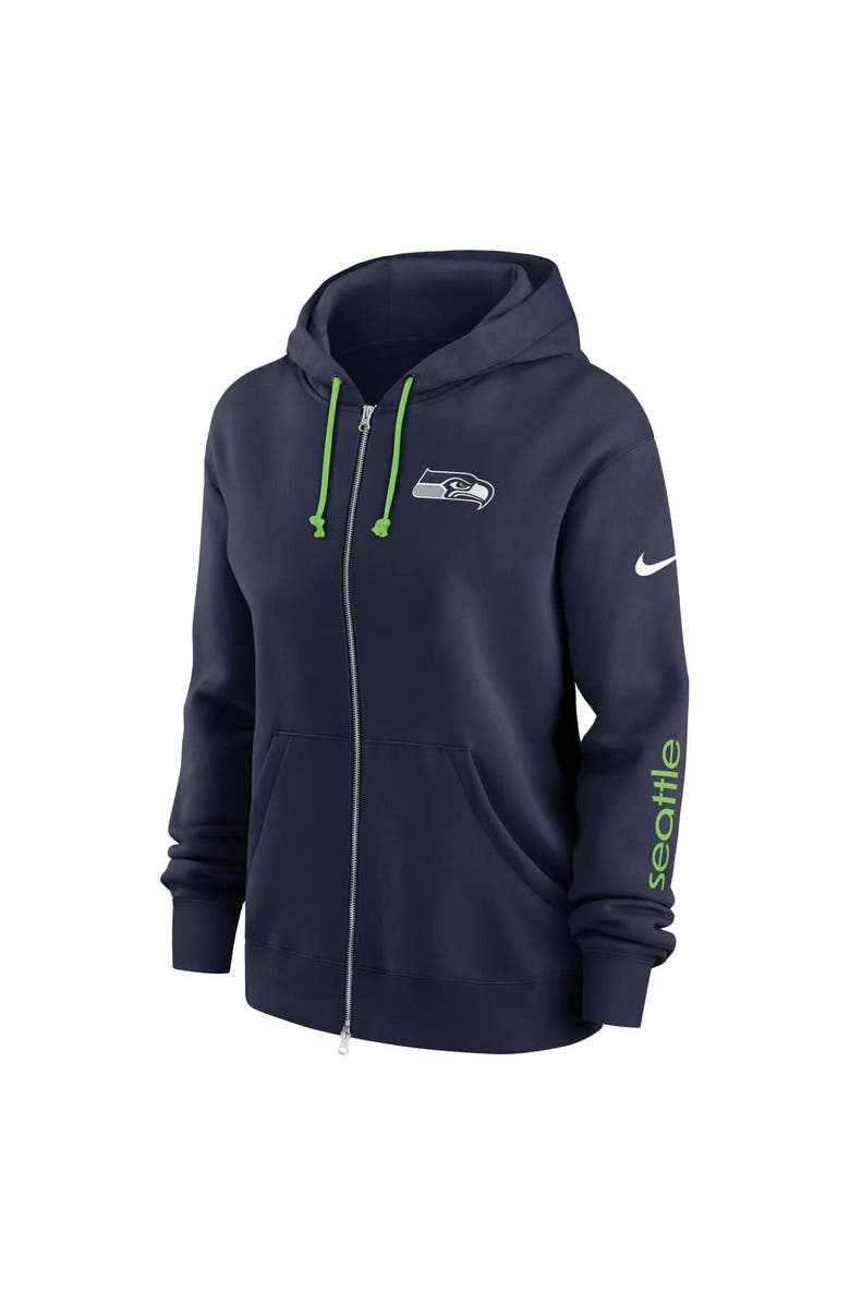 Nike Women's Nike College Navy Seattle Seahawks Phoenix Hoodie Full-Zip Sweatshirt, Alternate, color, 