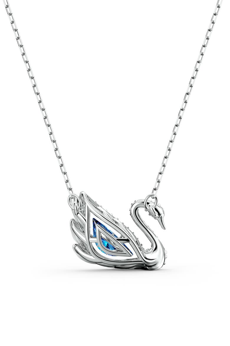 Crystal Swan Pendant Necklace, Alternate, color, BLUE