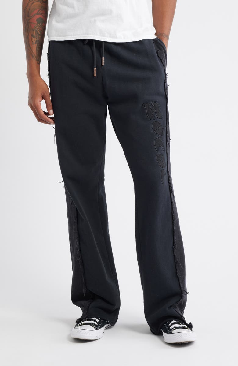 HONOR THE GIFT Mixed Media Sweatpants, Main, color, Black