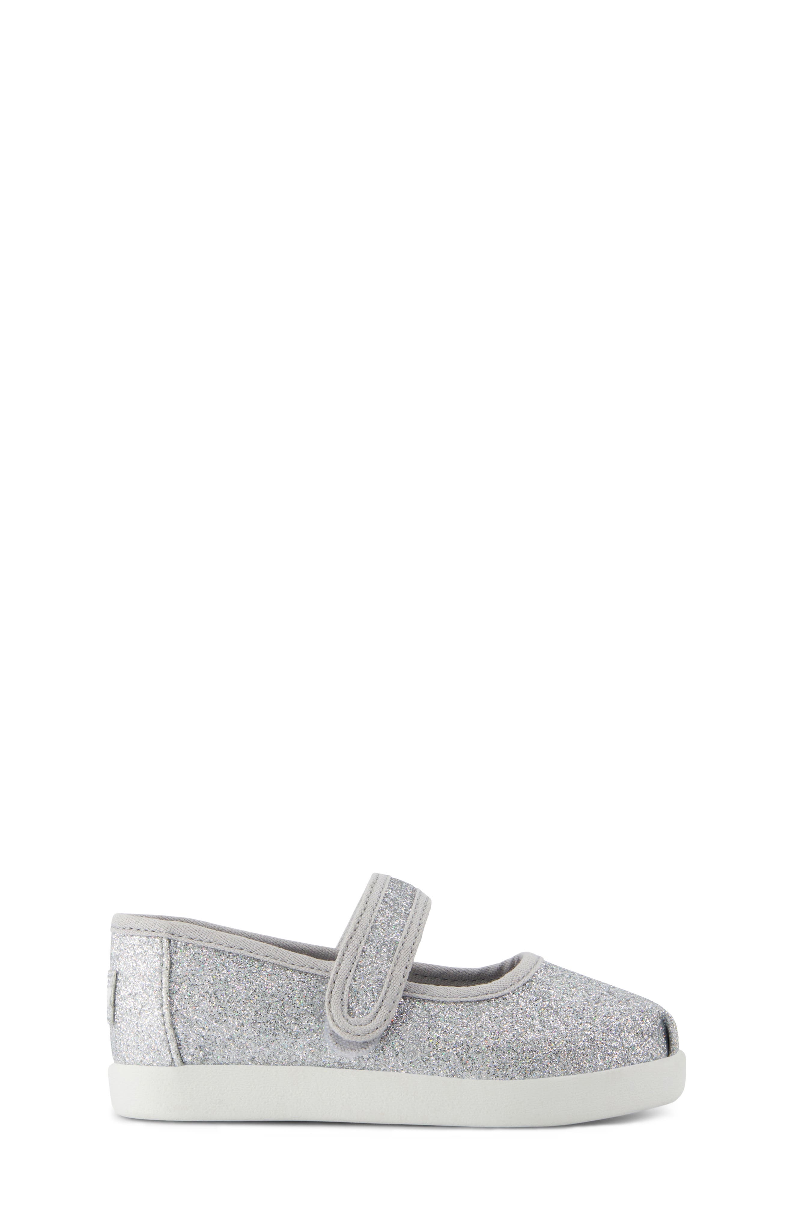 TOMS Kids' Nora Mary Jane Flat, Alternate, color, Silver