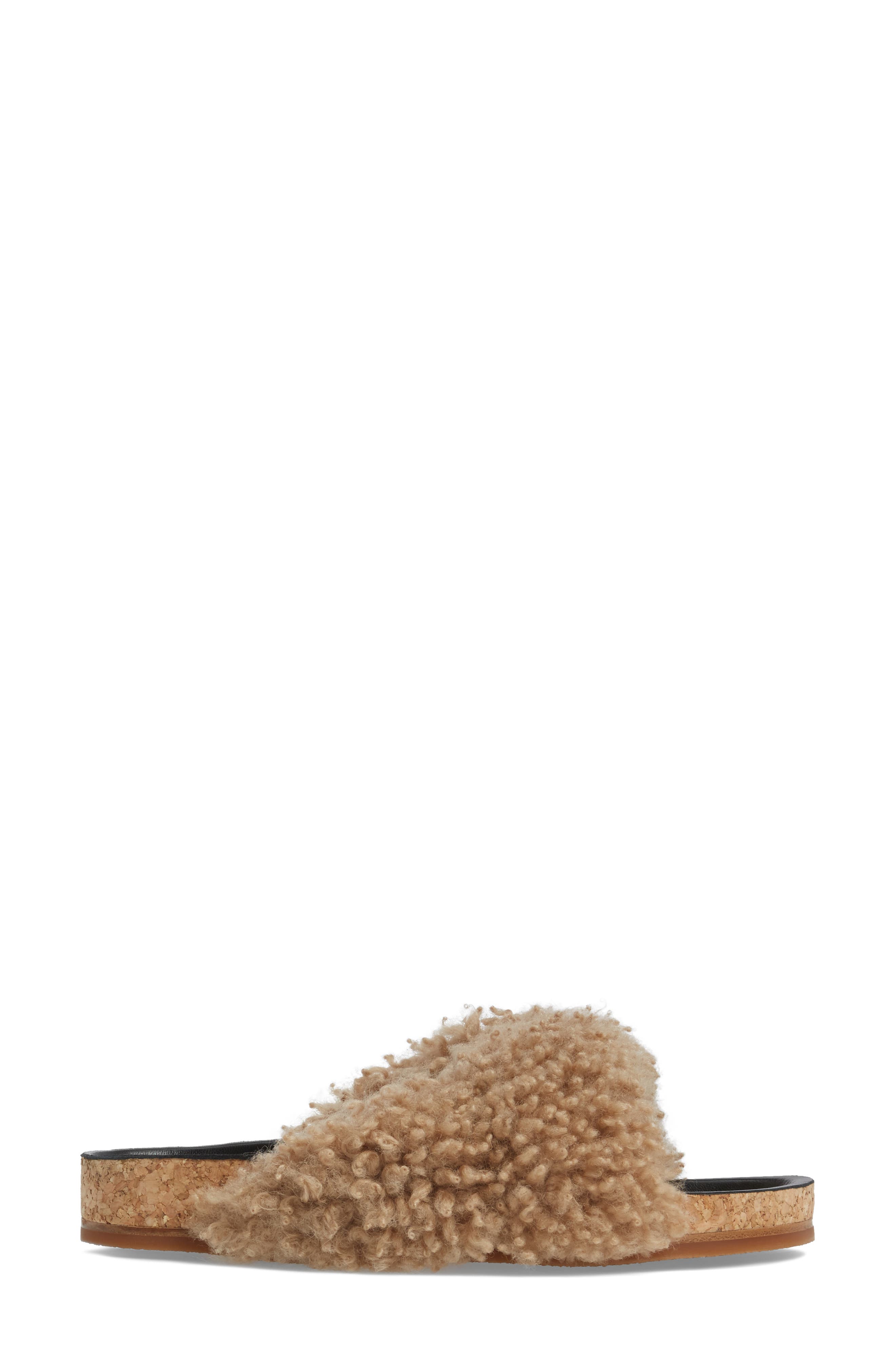 Chloé Kerenn Genuine Shearling Sandal, Alternate, color, 
