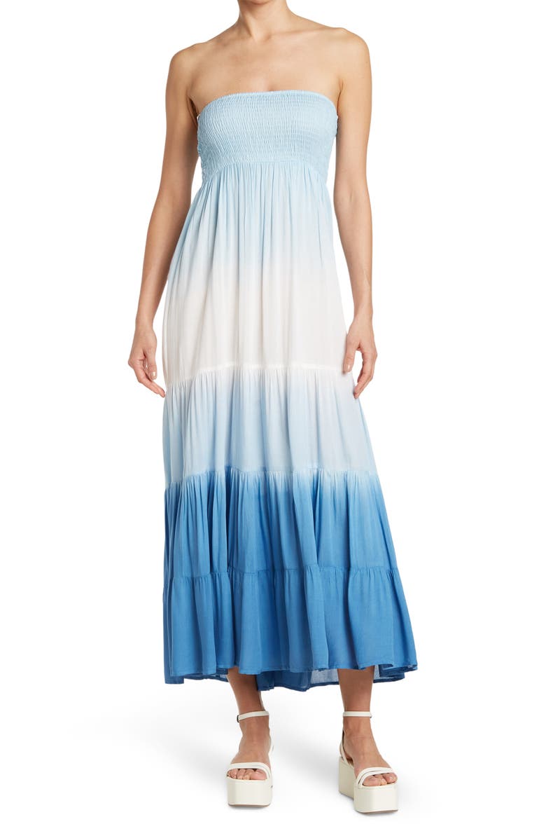 BOHO ME Ombre Tiered Maxi Dress, Main, color, Blue