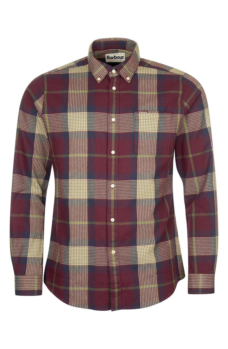 Barbour Farley Plaid Stretch Button-Down Shirt, Alternate, color, 