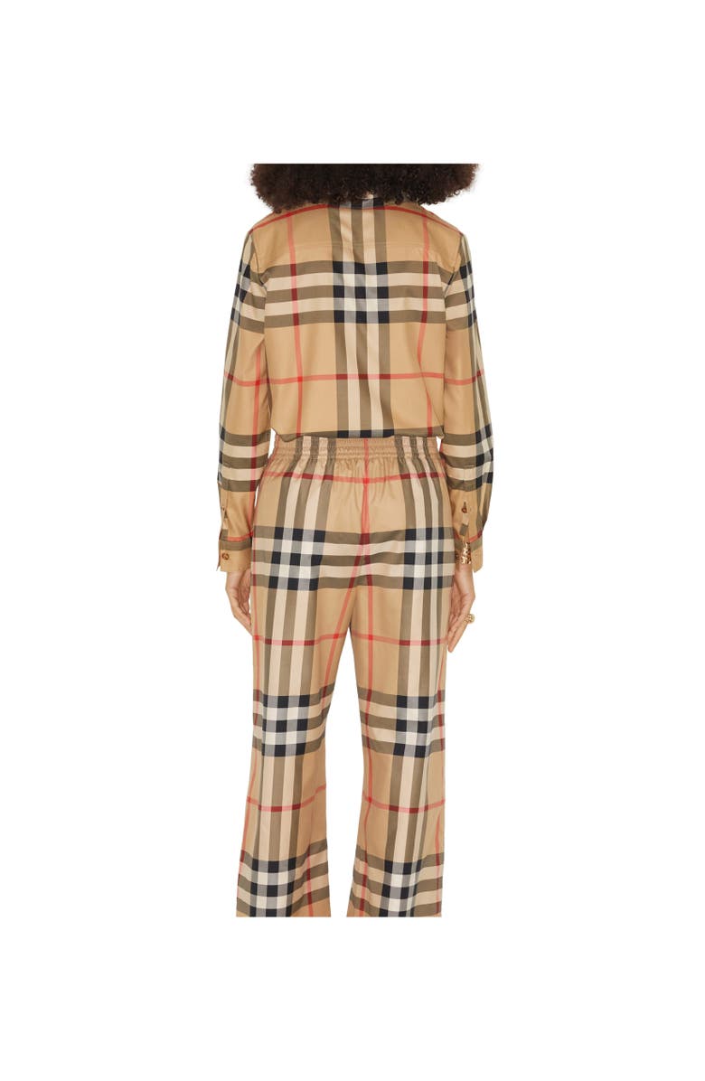 Burberry Check Cotton Trousers, Alternate, color, Archive Beige