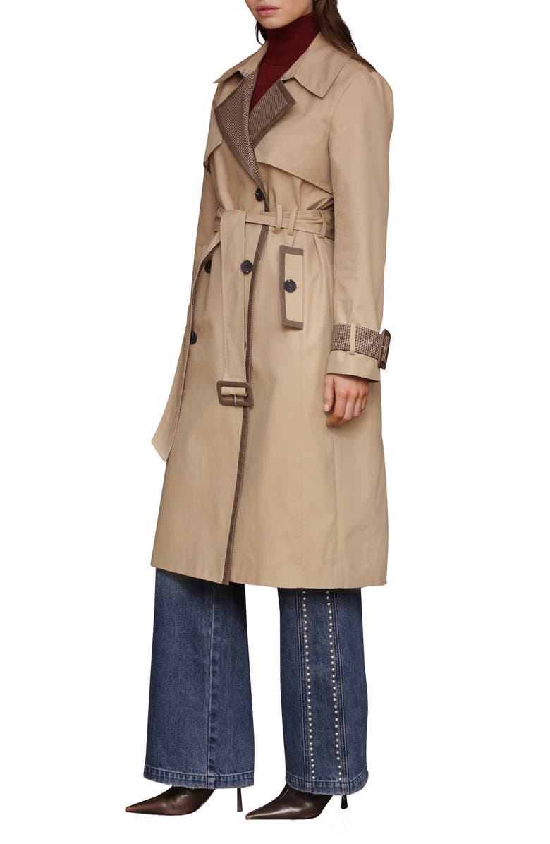 Avec Les Filles Pattern Block Trench Coat, Alternate, color, 