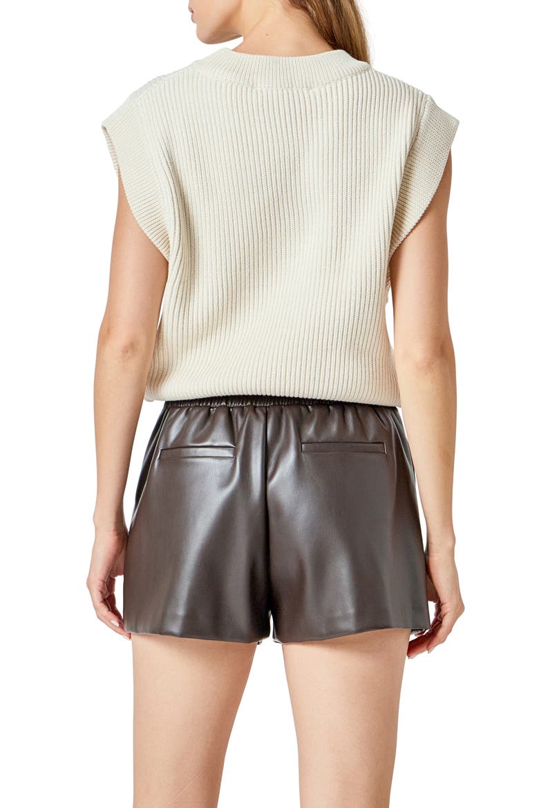 Cap Sleeve Rib Sweater, Alternate, color, CREAM