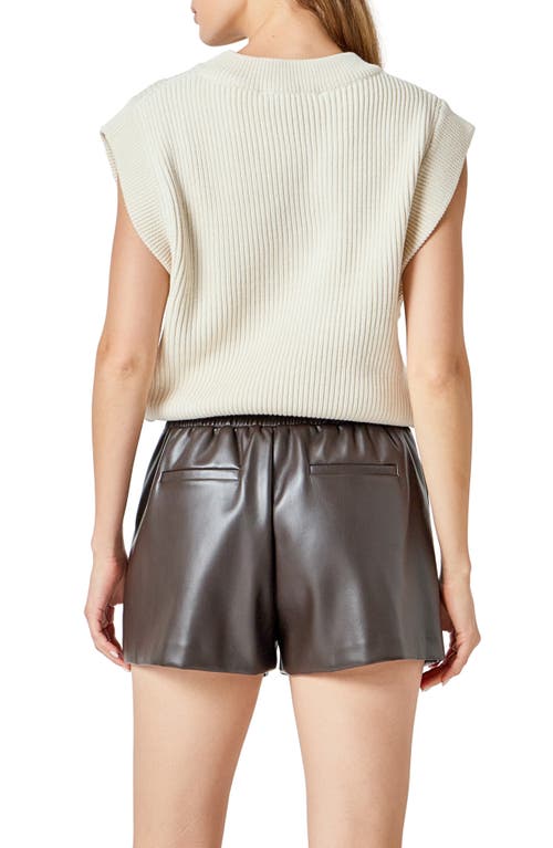 Endless Rose Cap Sleeve Rib Sweater In Burgundy