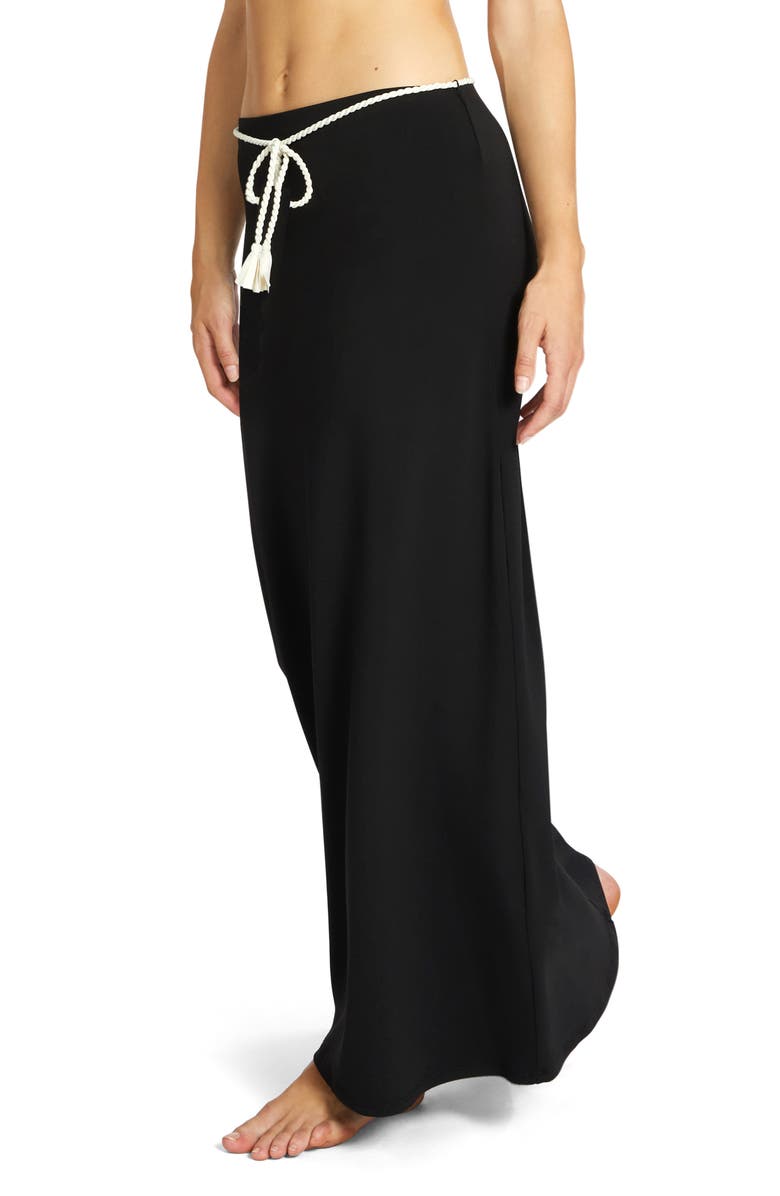 Robin Piccone Ava Cover-Up Maxi Skirt, Alternate, color, Black