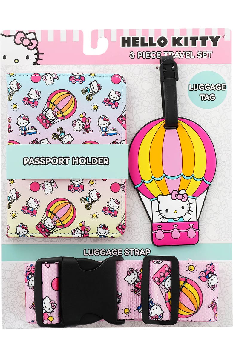 Hello Kitty Passport Holder, Luggage Tag, Luggage Strap Gift Travel Set, Alternate, color, Pink
