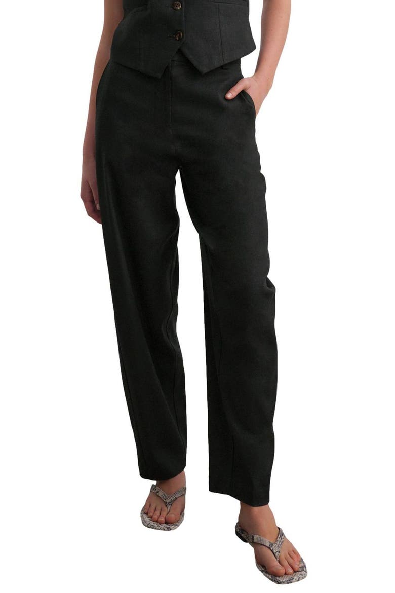Barrel Leg Pants, Main, color, BLACK