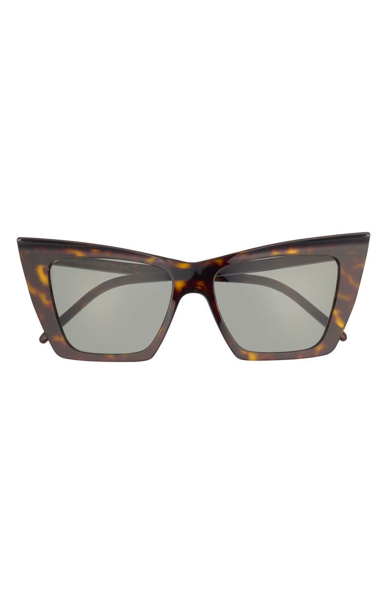 Saint Laurent 54mm Cat Eye Sunglasses, Main, color, Havana Havana Grey