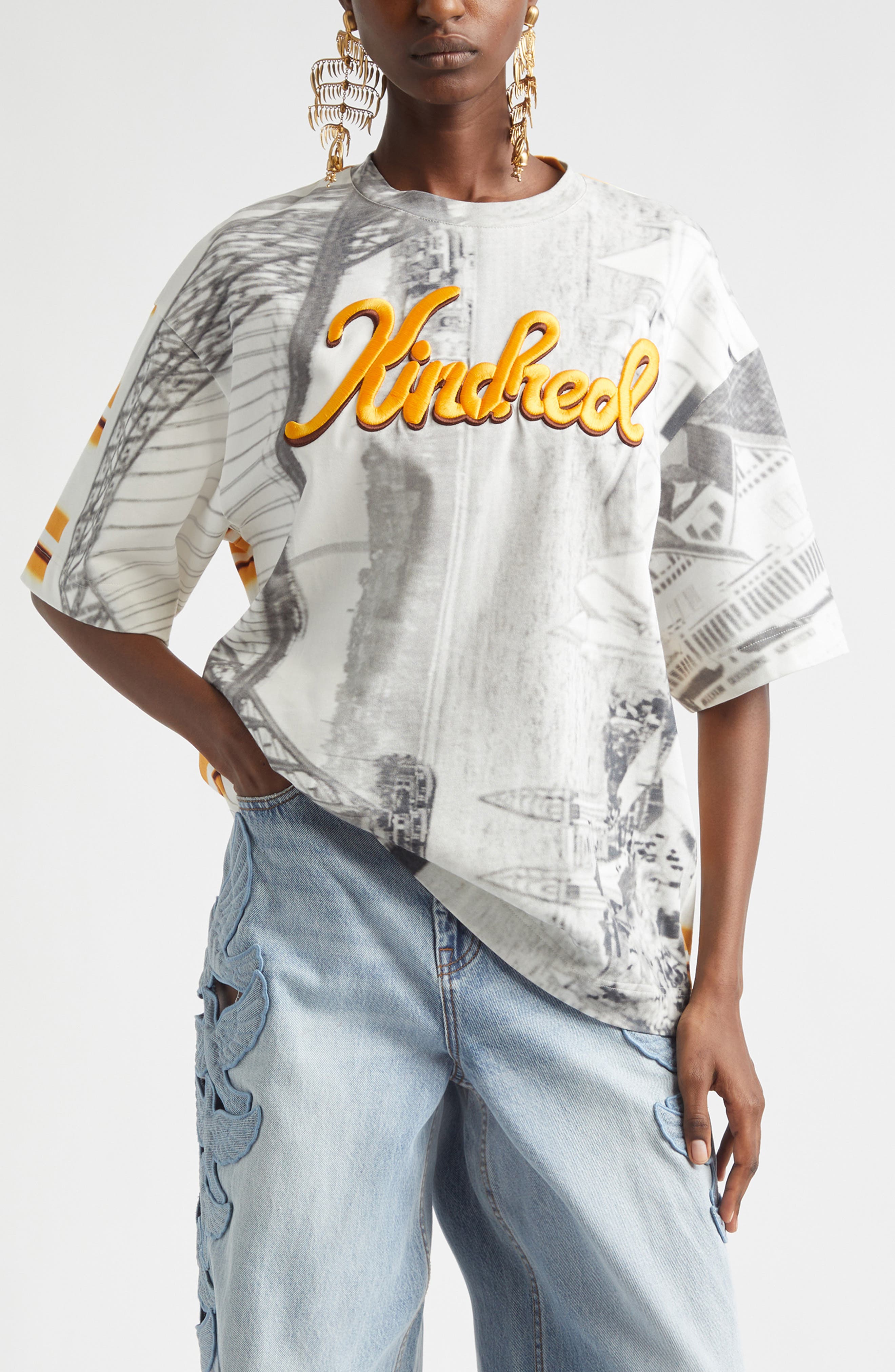 Alchemy Oversize Embroidered Cotton Graphic T-Shirt