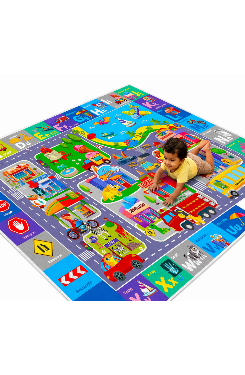 Quokka Baby Mat for Floor Play for Babies 6-12 Months - Super Soft ABC Play Mat for Toddlers 1-3, Main, color, City