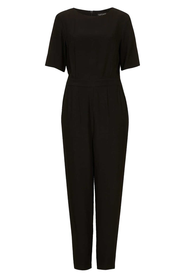 Matte Satin Jumpsuit, Alternate, color, BLACK