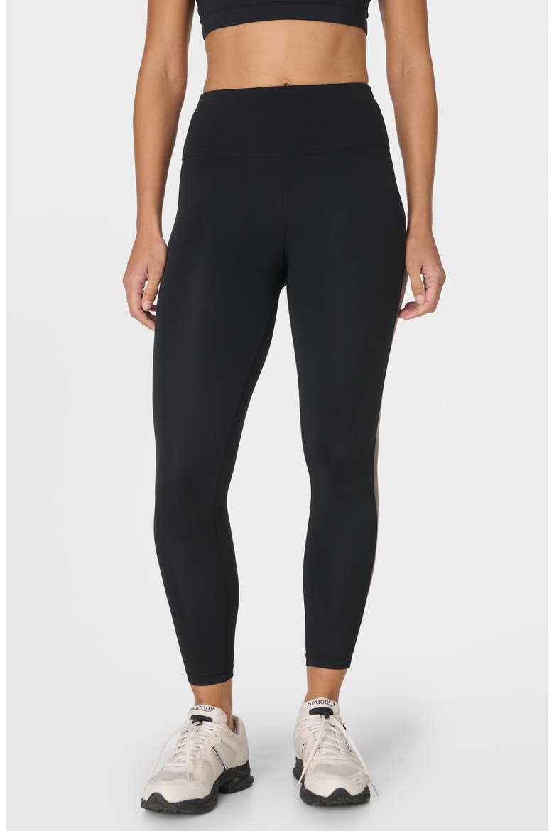 All Day 7/8 Side Stripe Leggings, Main, color, BLACK TAUPE
