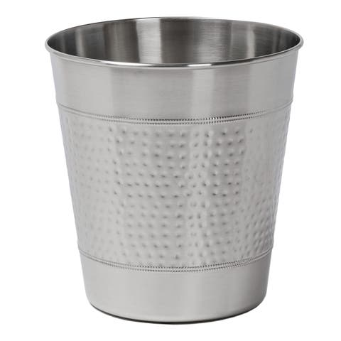 Riley Modern Classic Hammered Steel Accent 2-Gallon Wastebasket