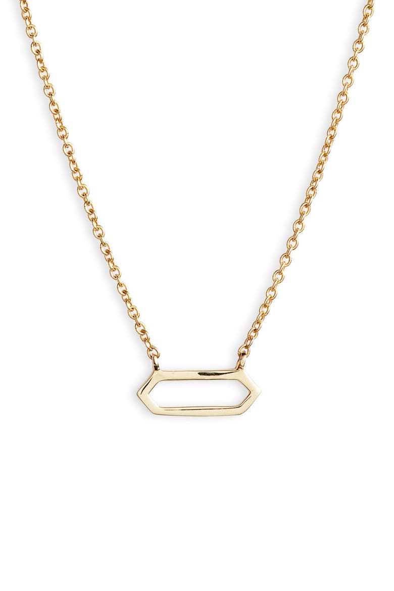 Simple Obsessions Open Hexagon Pendant Necklace (Nordstrom Exclusive), Main, color, YELLOW GOLD