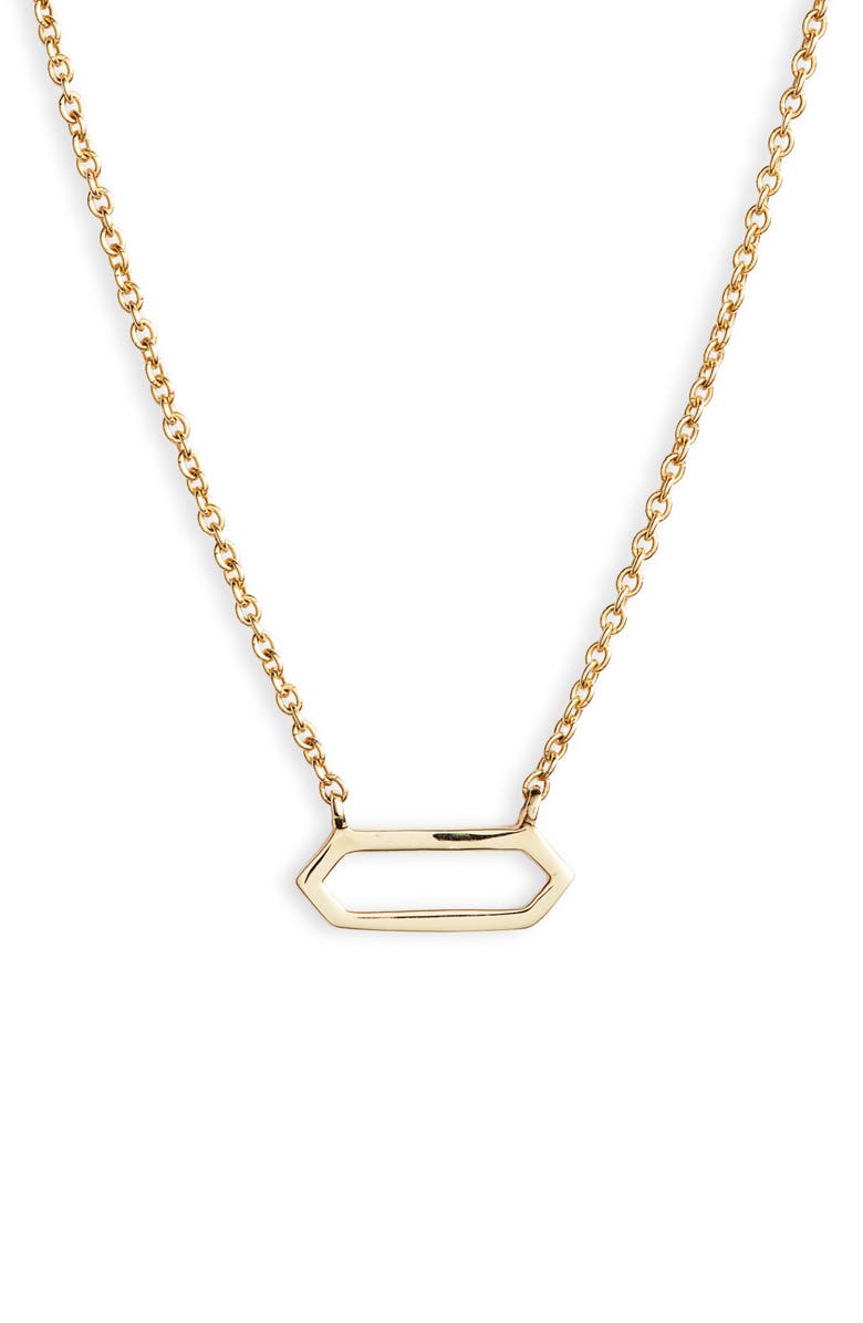 Bony Levy Simple Obsessions Open Hexagon Pendant Necklace, Main, color,