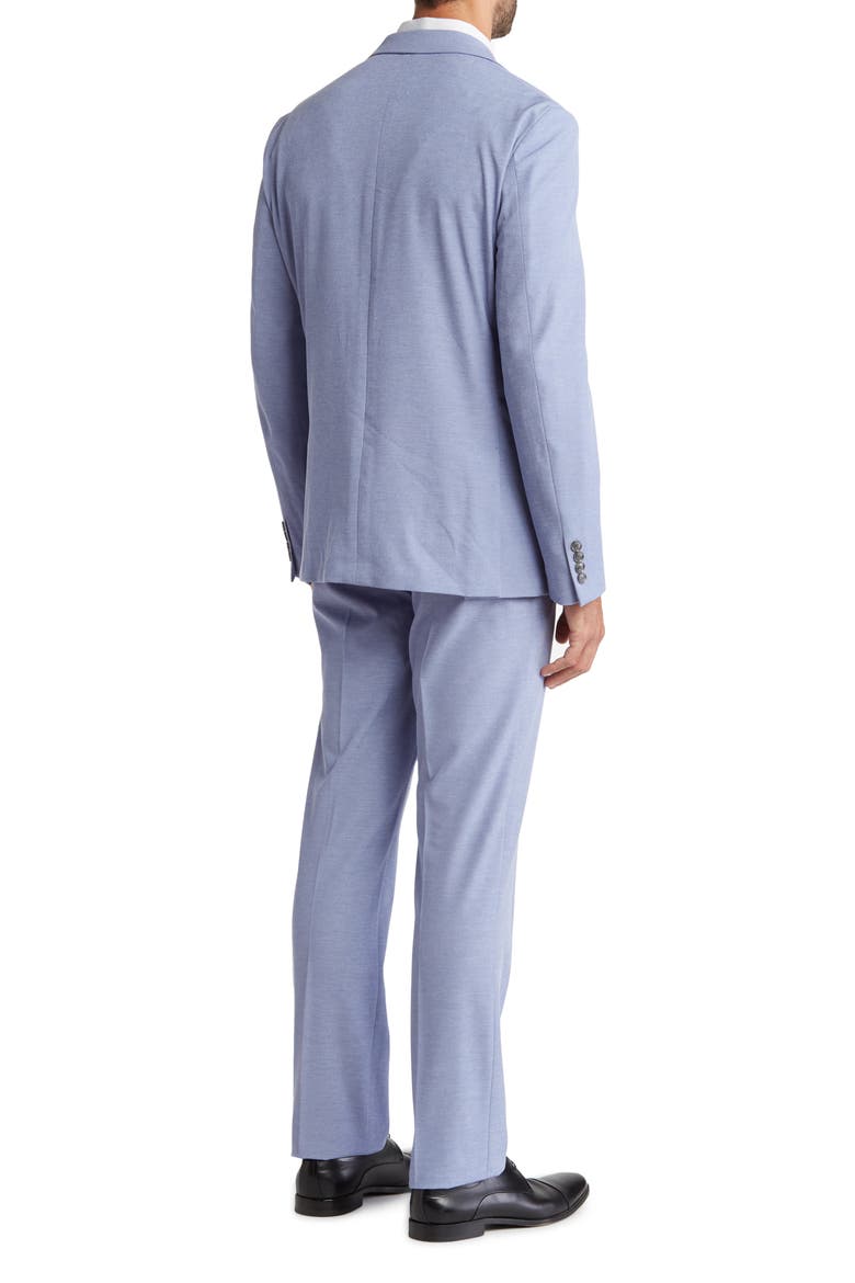 Martelli Blue Heathered Two-Button Notch Lapel Suit, Alternate, color, BLUE