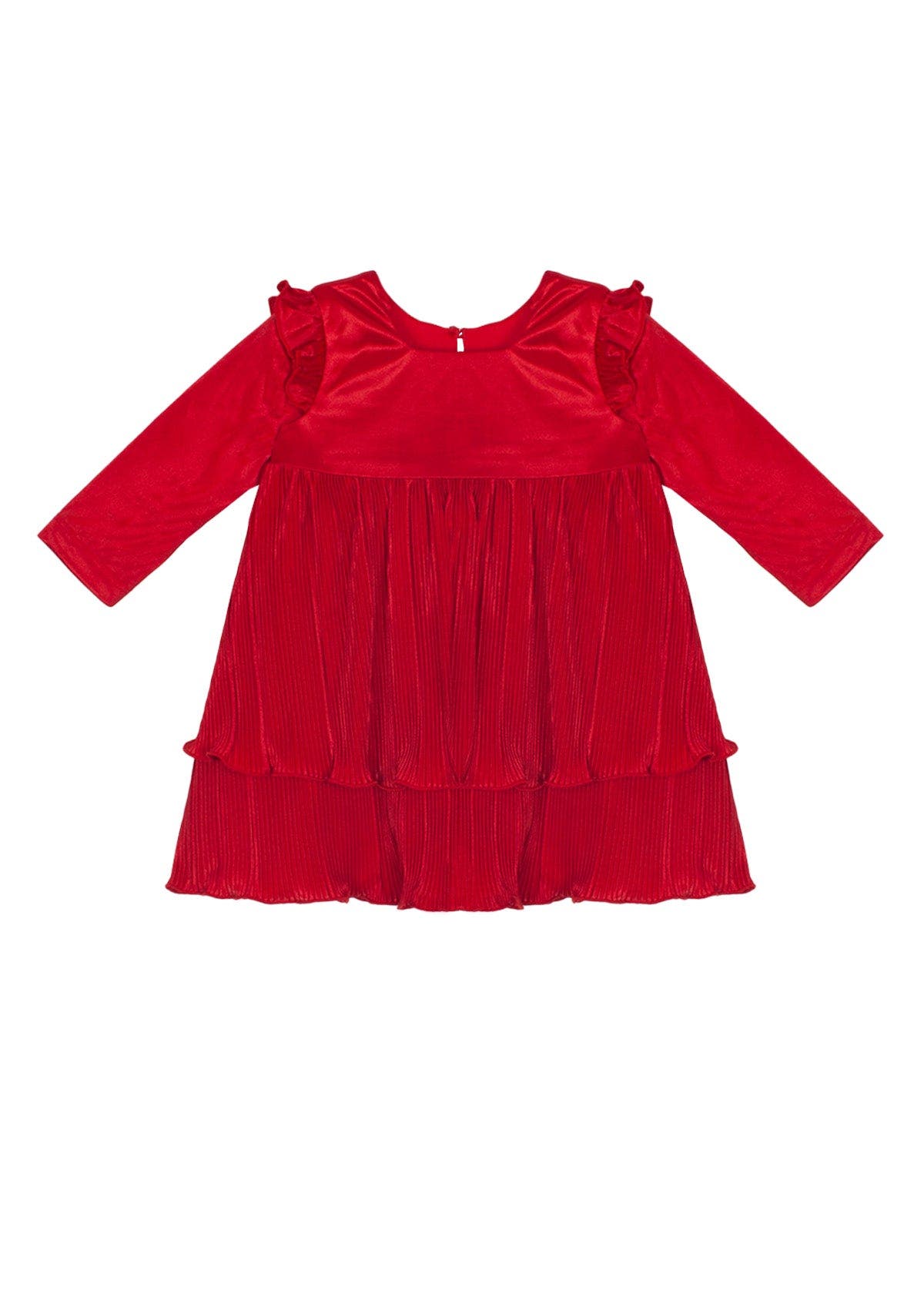 Isobella & Chloe Babies'  Isobella And Chloe Merry 'n' Bright Toddler Girls' Red Velvet Dress With Ruffled Sh