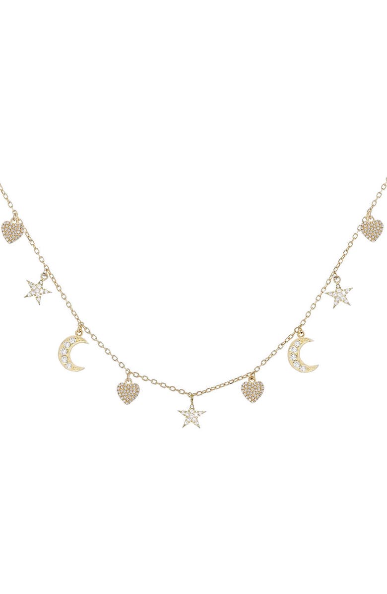 BY ADINA EDEN Adina's Jewels Pavé Charms Necklace, Main, color, 